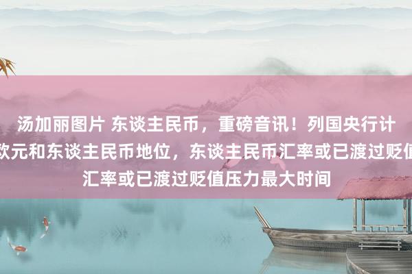 汤加丽图片 东谈主民币，重磅音讯！列国央行计算进一步加强欧元和东谈主民币地位，东谈主民币汇率或已渡过贬值压力最大时间