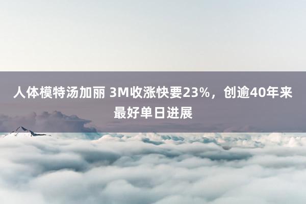 人体模特汤加丽 3M收涨快要23%，创逾40年来最好单日进展