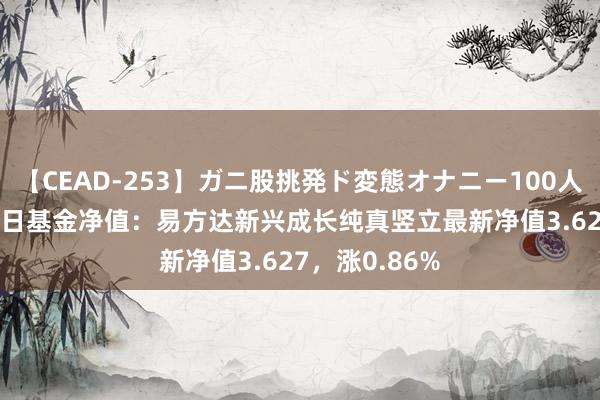 【CEAD-253】ガニ股挑発ド変態オナニー100人8時間 7月26日基金净值：易方达新兴成长纯真竖立最新净值3.627，涨0.86%