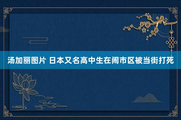 汤加丽图片 日本又名高中生在闹市区被当街打死