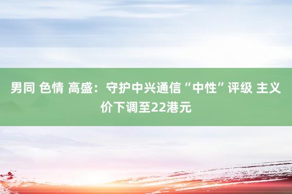 男同 色情 高盛：守护中兴通信“中性”评级 主义价下调至22港元