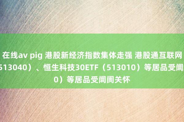 在线av pig 港股新经济指数集体走强 港股通互联网ETF（513040）、恒生科技30ETF（513010）等居品受阛阓关怀