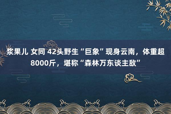 浆果儿 女同 42头野生“巨象”现身云南，体重超8000斤，堪称“森林万东谈主敌”